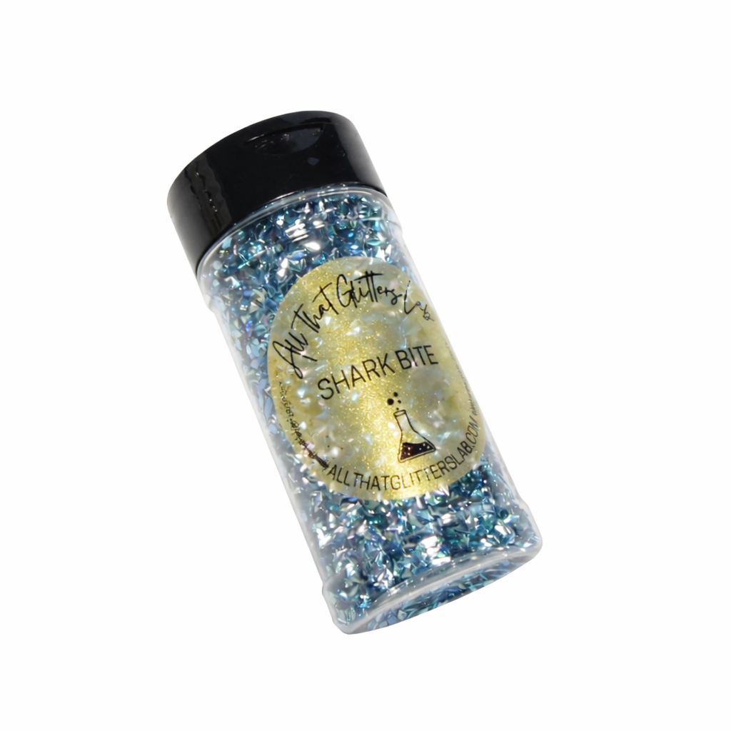 Shark Bite blue scales glitter
