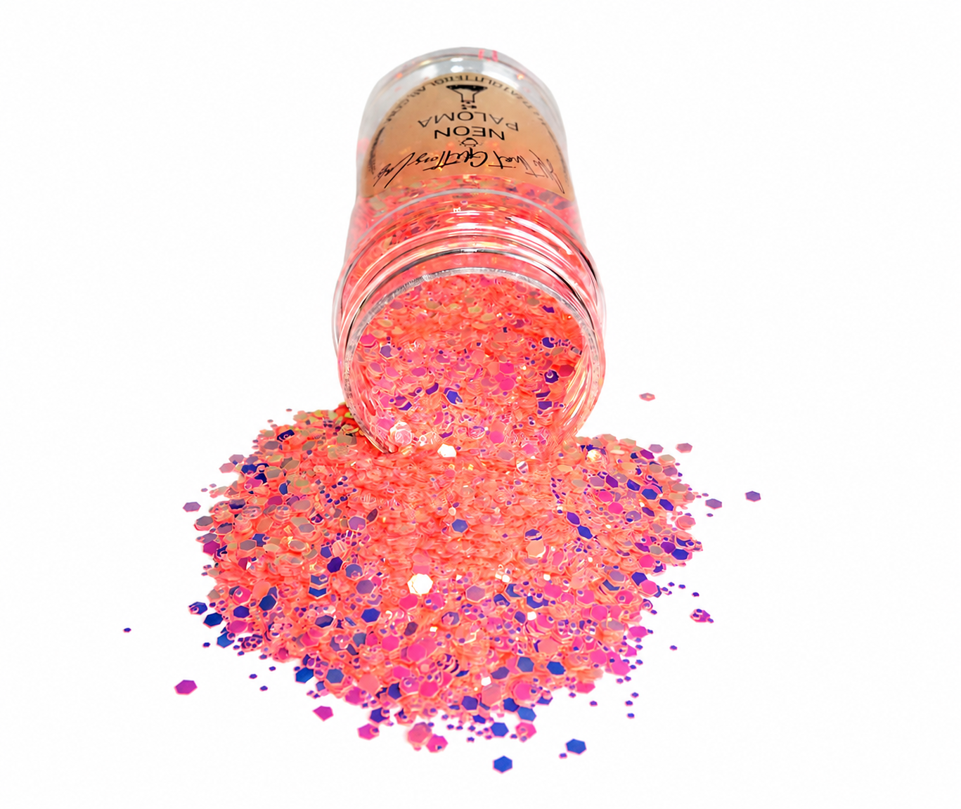 Neon Paloma orange glow in the dark chunky mix glitter