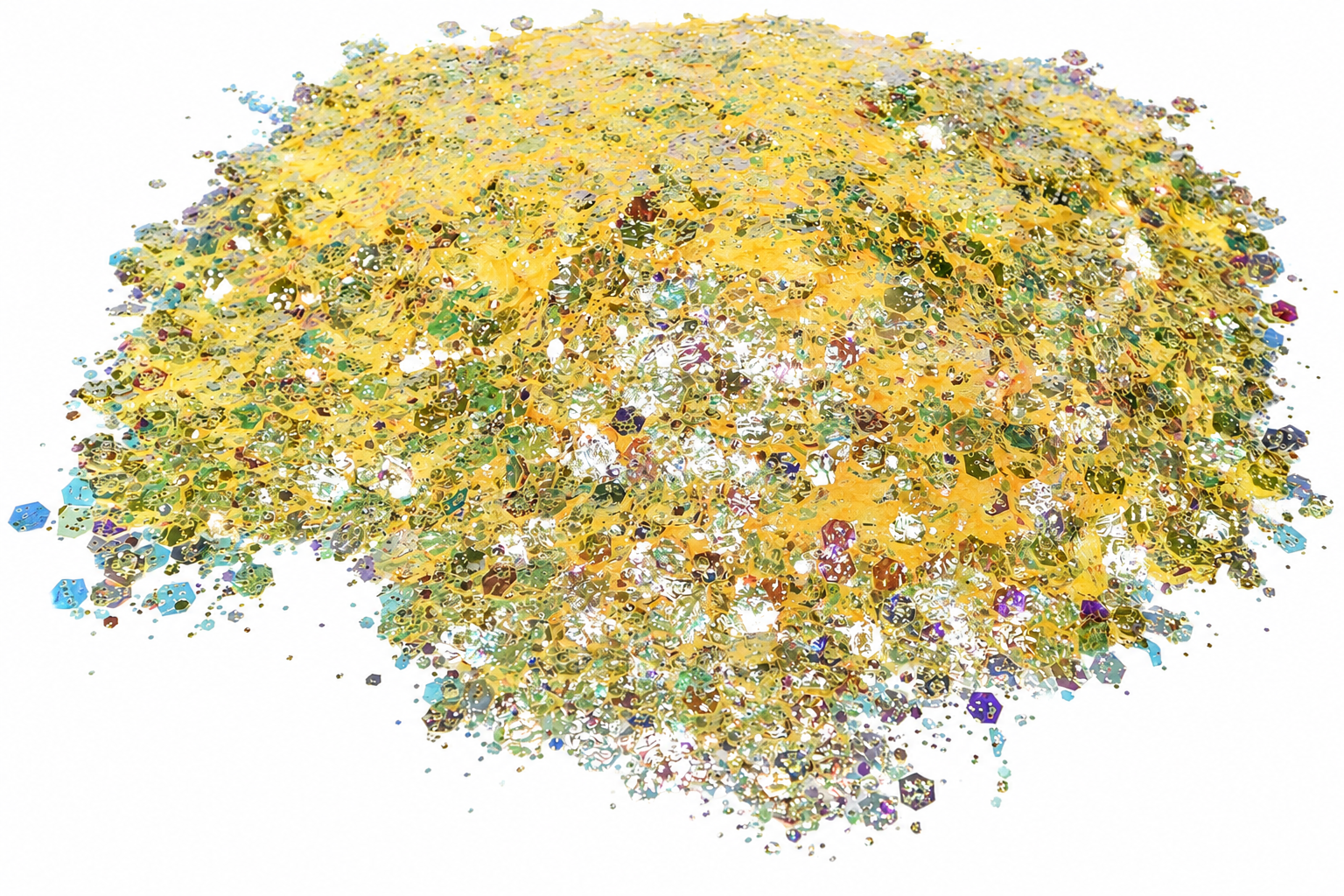 Champagne Theory yellow iridescent chunky mix glitter