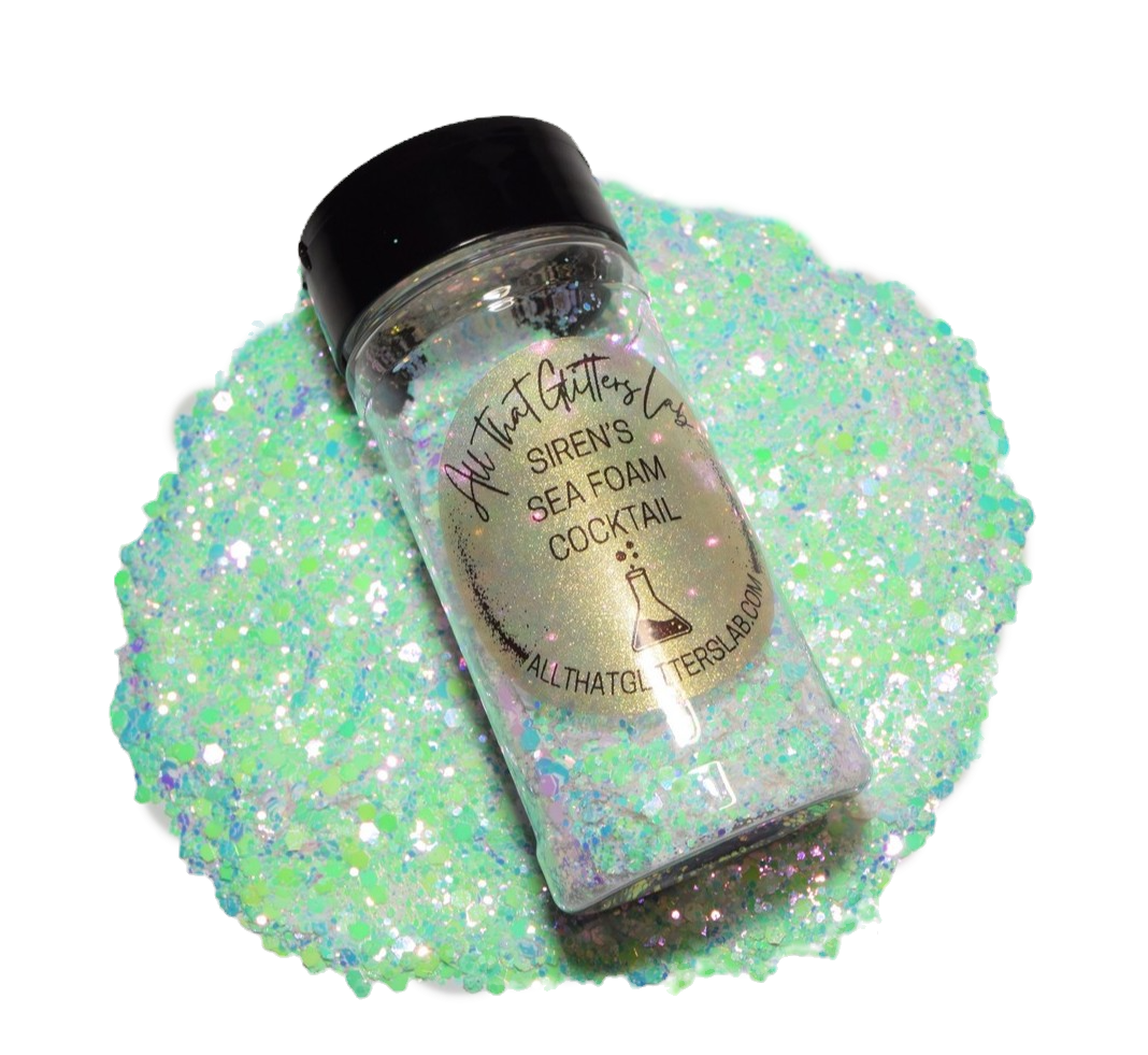 Siren's Sea Foam Cocktail green chameleon chunky mix glitter