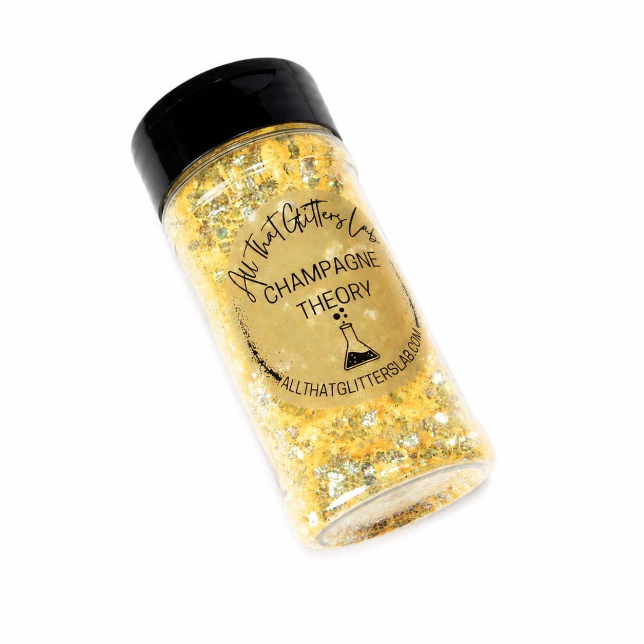 Champagne Theory yellow iridescent chunky mix glitter