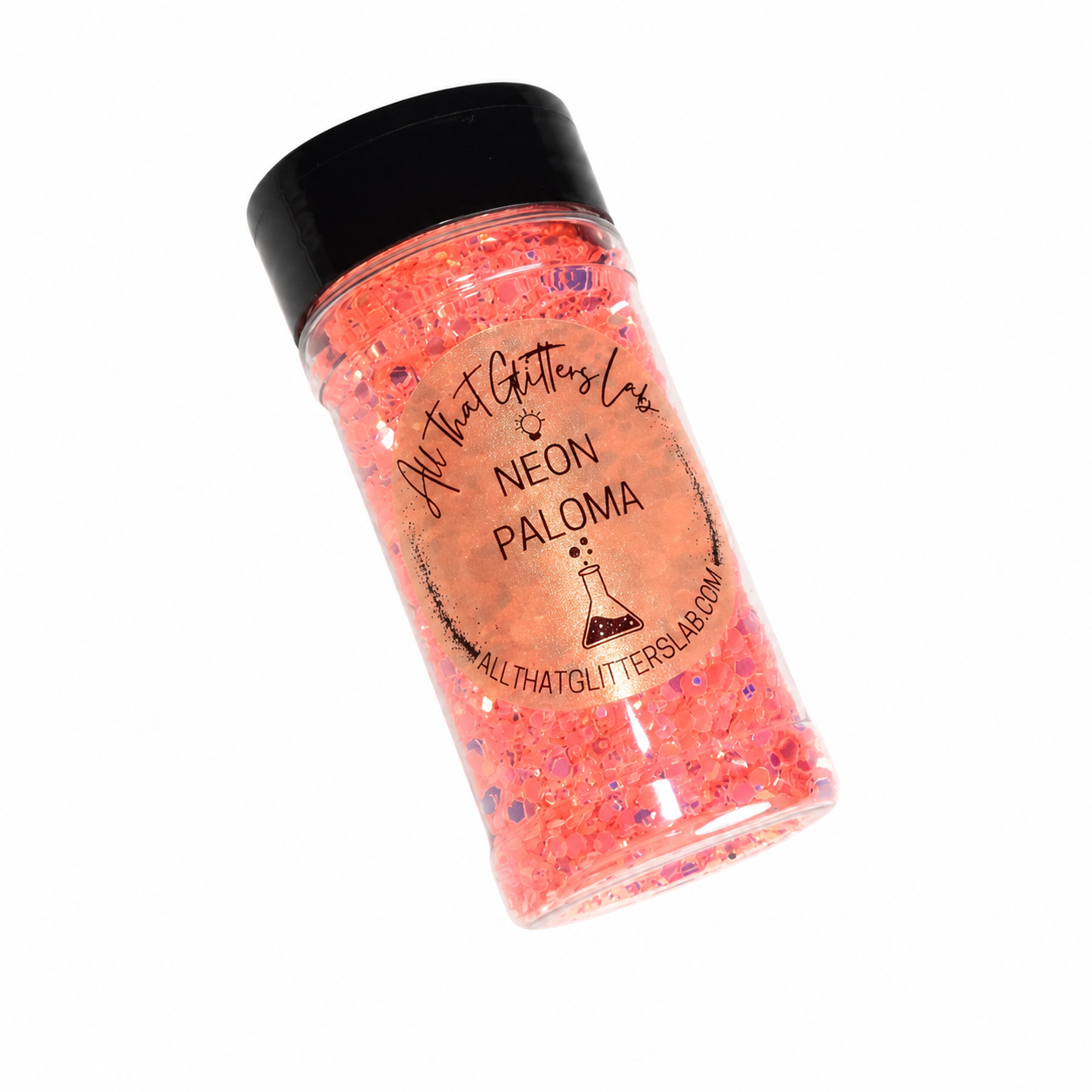 Neon Paloma orange glow in the dark chunky mix glitter