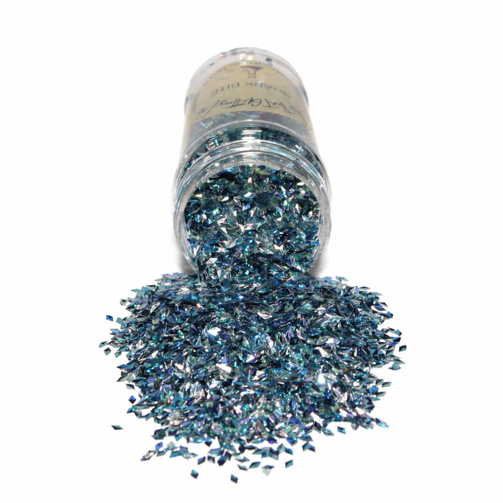 Shark Bite blue scales glitter