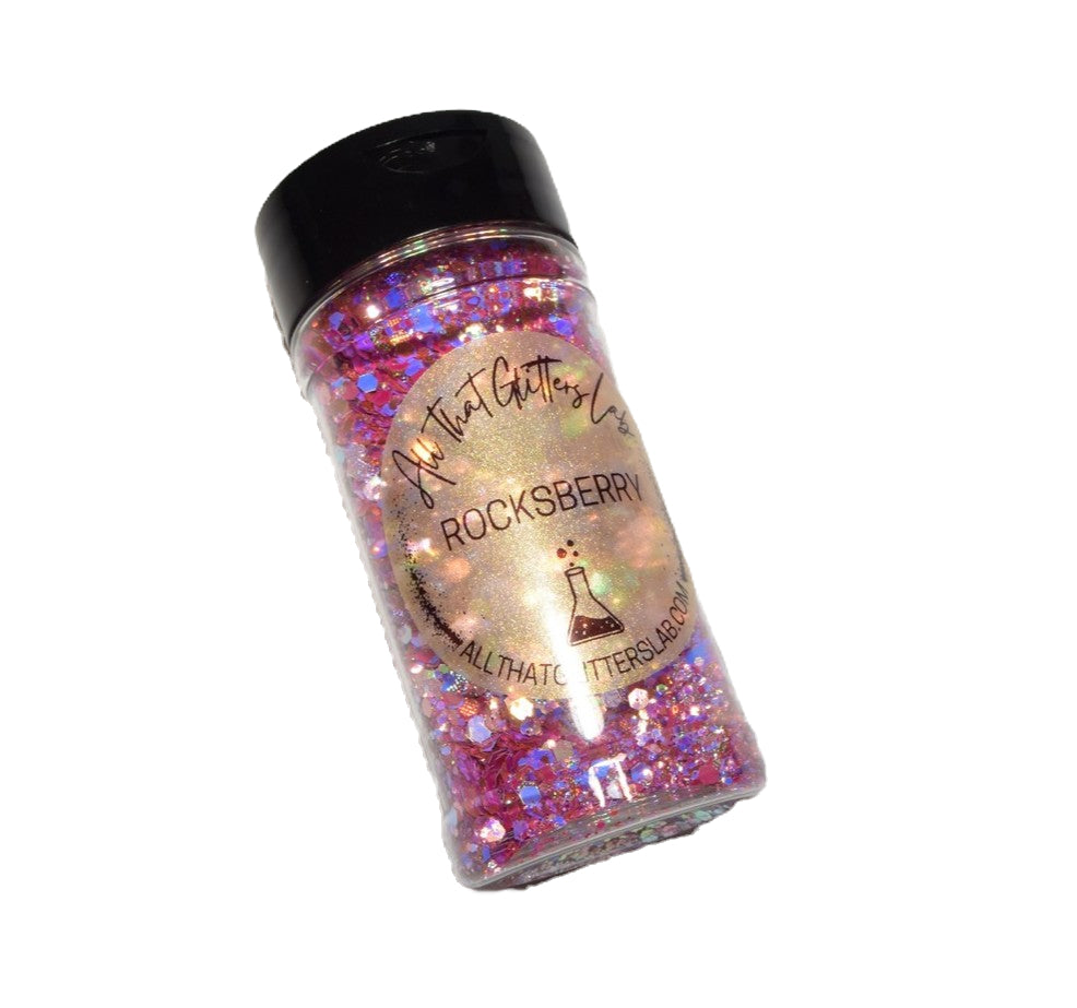 Rocksberry pink holographic chunky mix glitter
