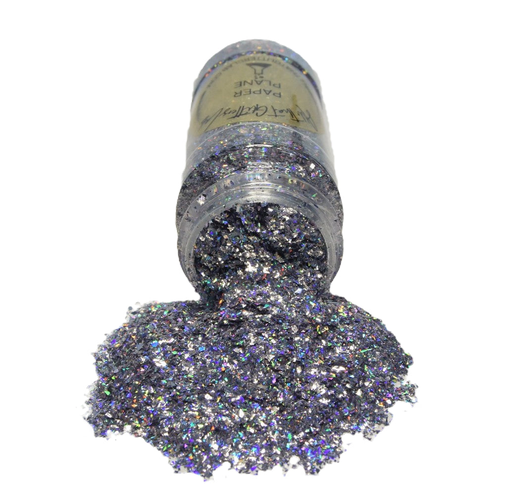 Paper Plane silver holographic chunky mix glitter