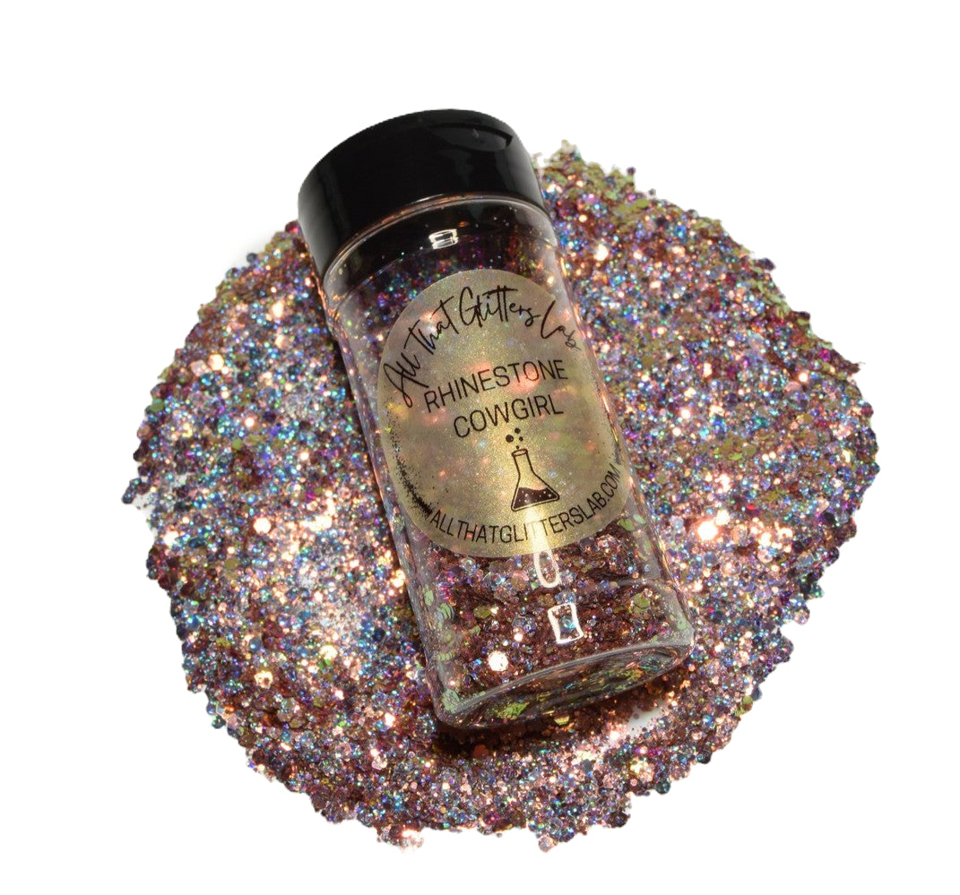 Rhinestone Cowgirl brown holographic chunky mix glitter