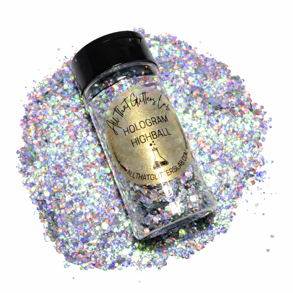 Hologram Highball silver holographic chunky mix glitter
