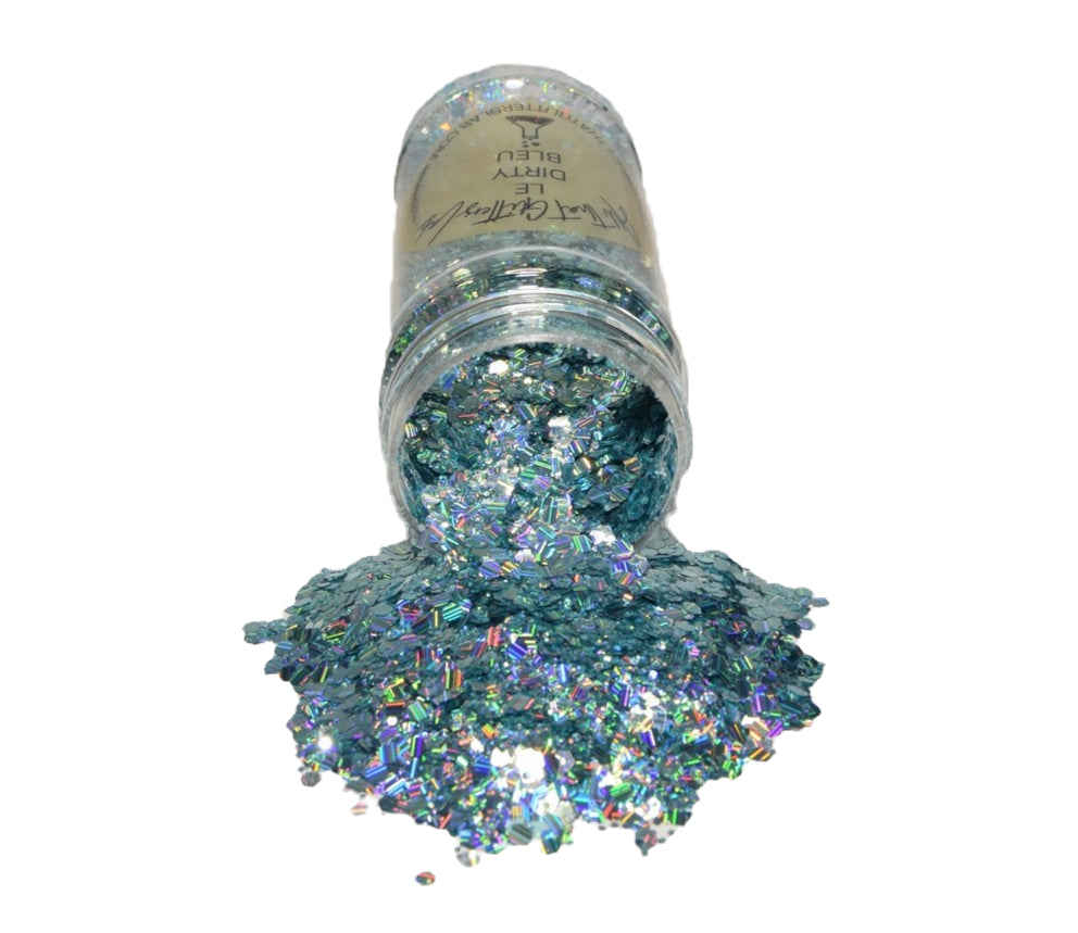 Le Dirty Bleu blue holographic chunky mix glitter