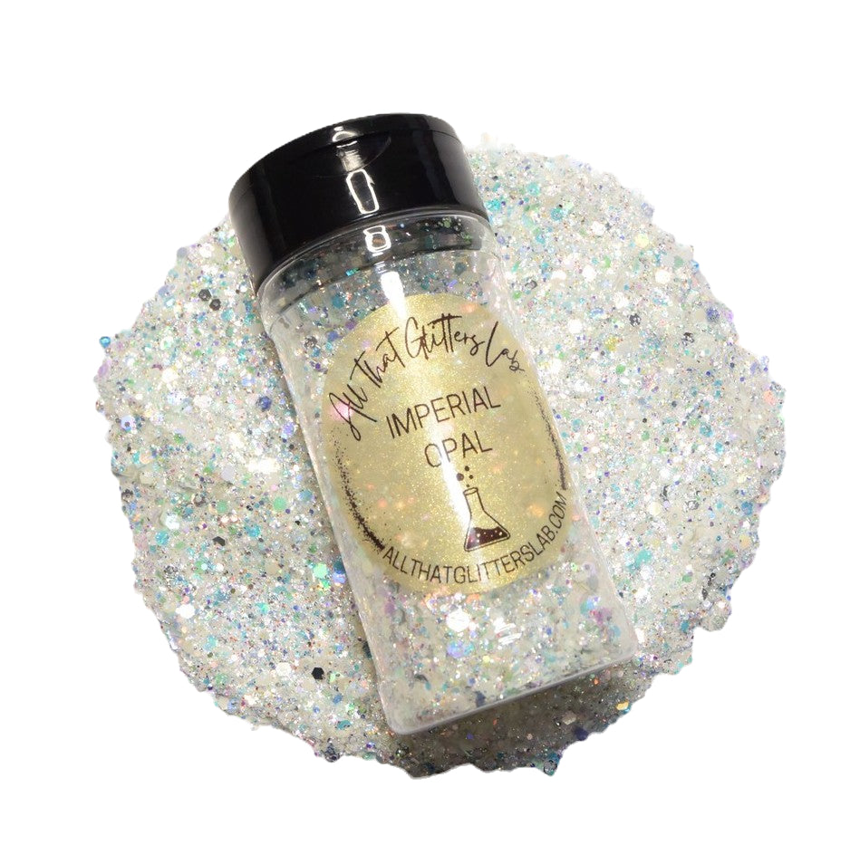 Imperial Opal white iridescent chunky mix glitter