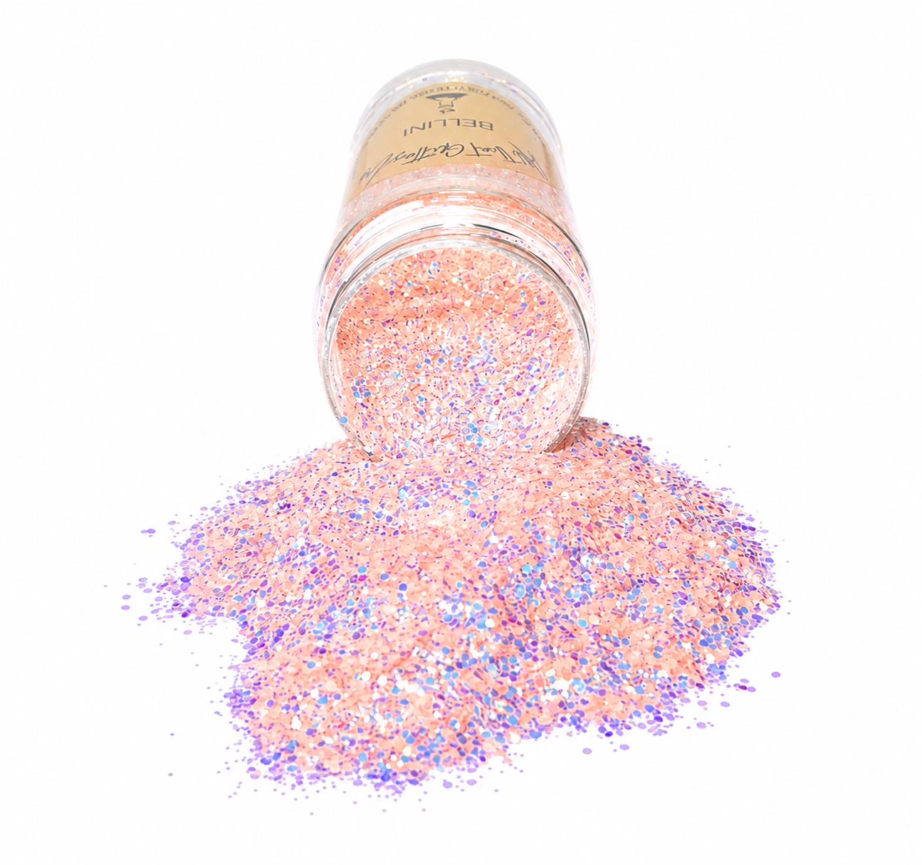 Bellini pink iridescent chunky mix glitter