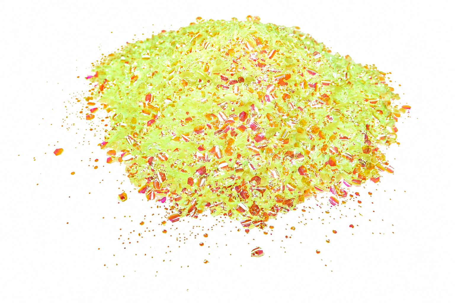 Japanese Slipper yellow iridescent chunky mix glitter