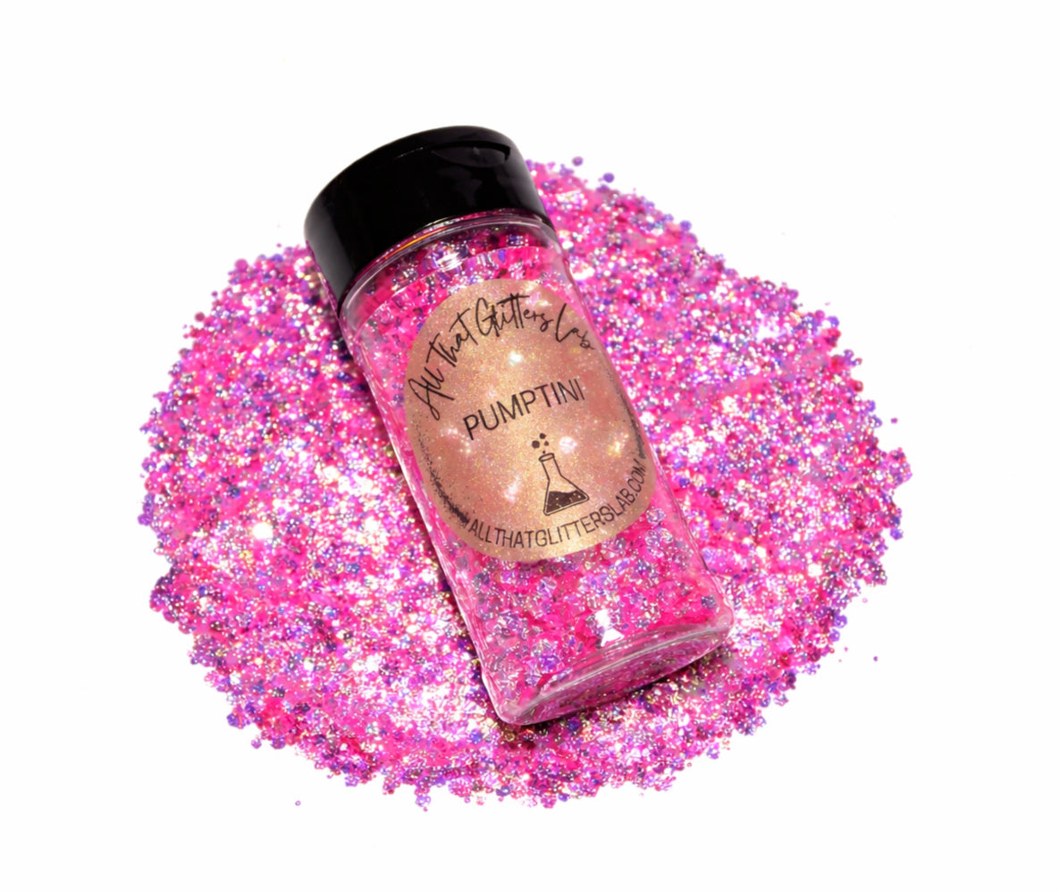 Pumptini pink iridescent chunky mix glitter