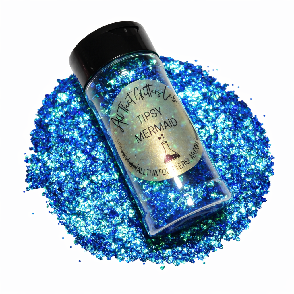 Tipsy Mermaid green iridescent chunky mix glitter