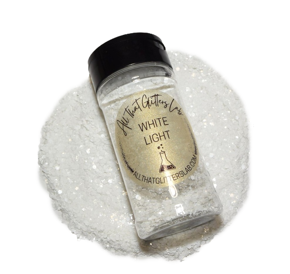 White Light white metallic chunky mix glitter