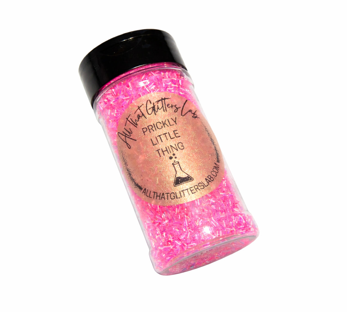 Prickly Little Thing pink iridescent chunky mix glitter