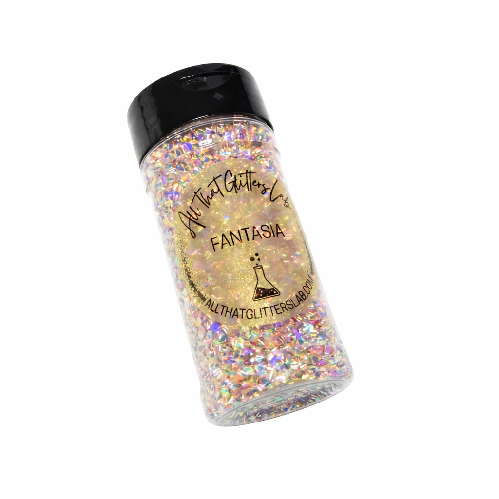 Fantasia yellow iridescent chunky mix glitter