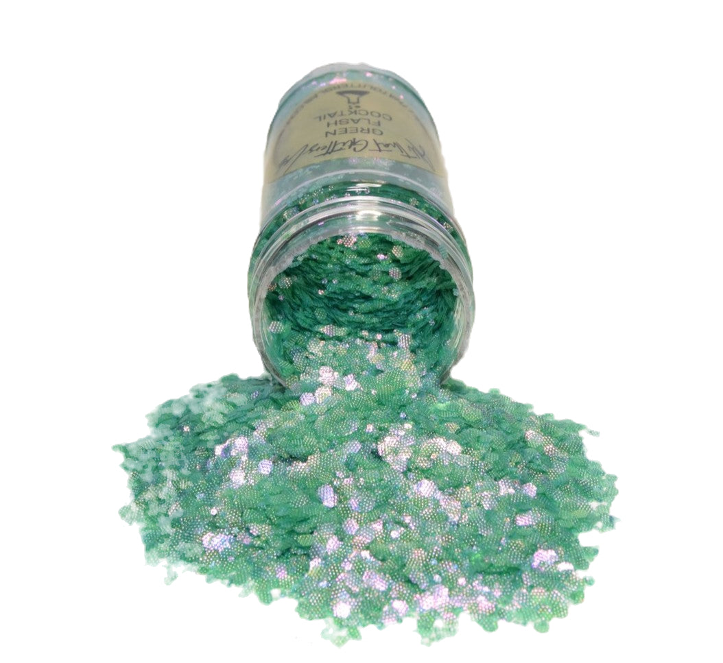 Green Flash Cocktail green iridescent chunky mix glitter