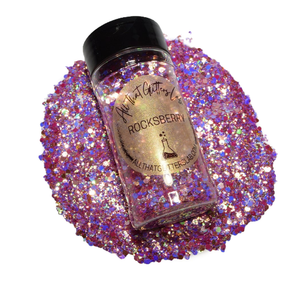 Rocksberry pink holographic chunky mix glitter