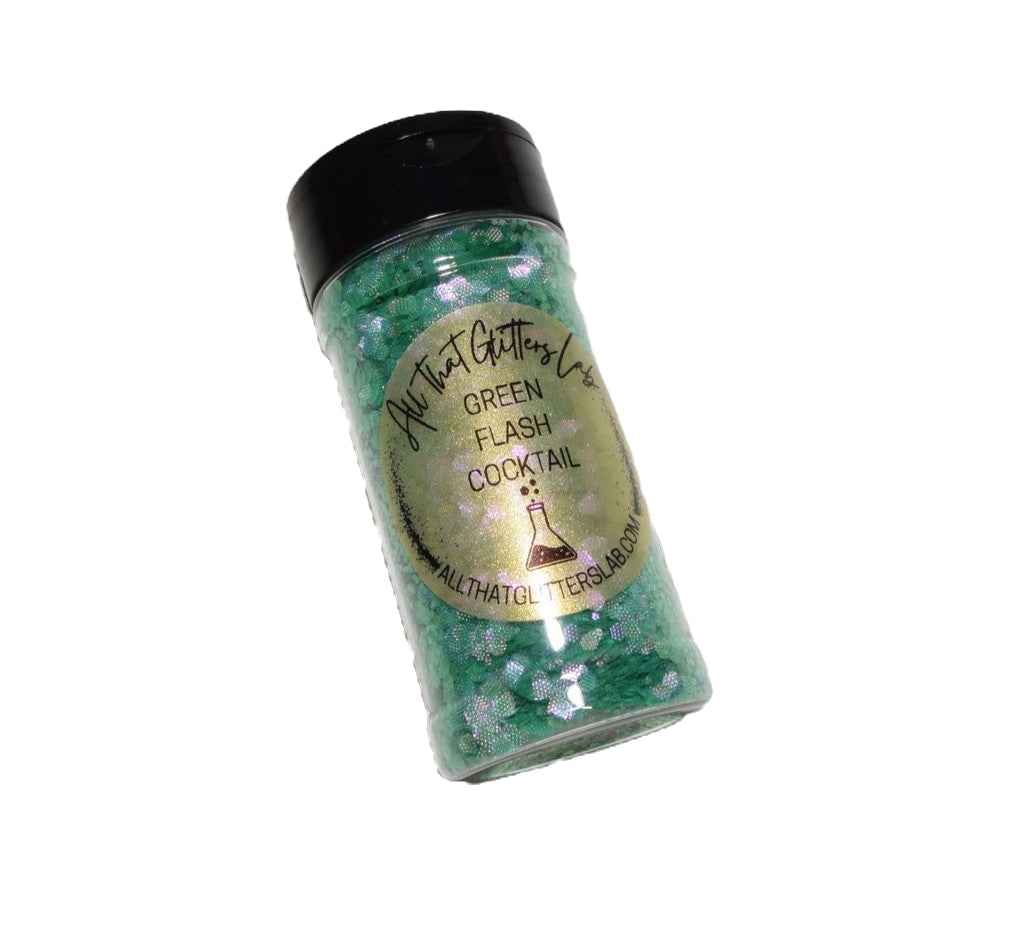 Green Flash Cocktail green iridescent chunky mix glitter