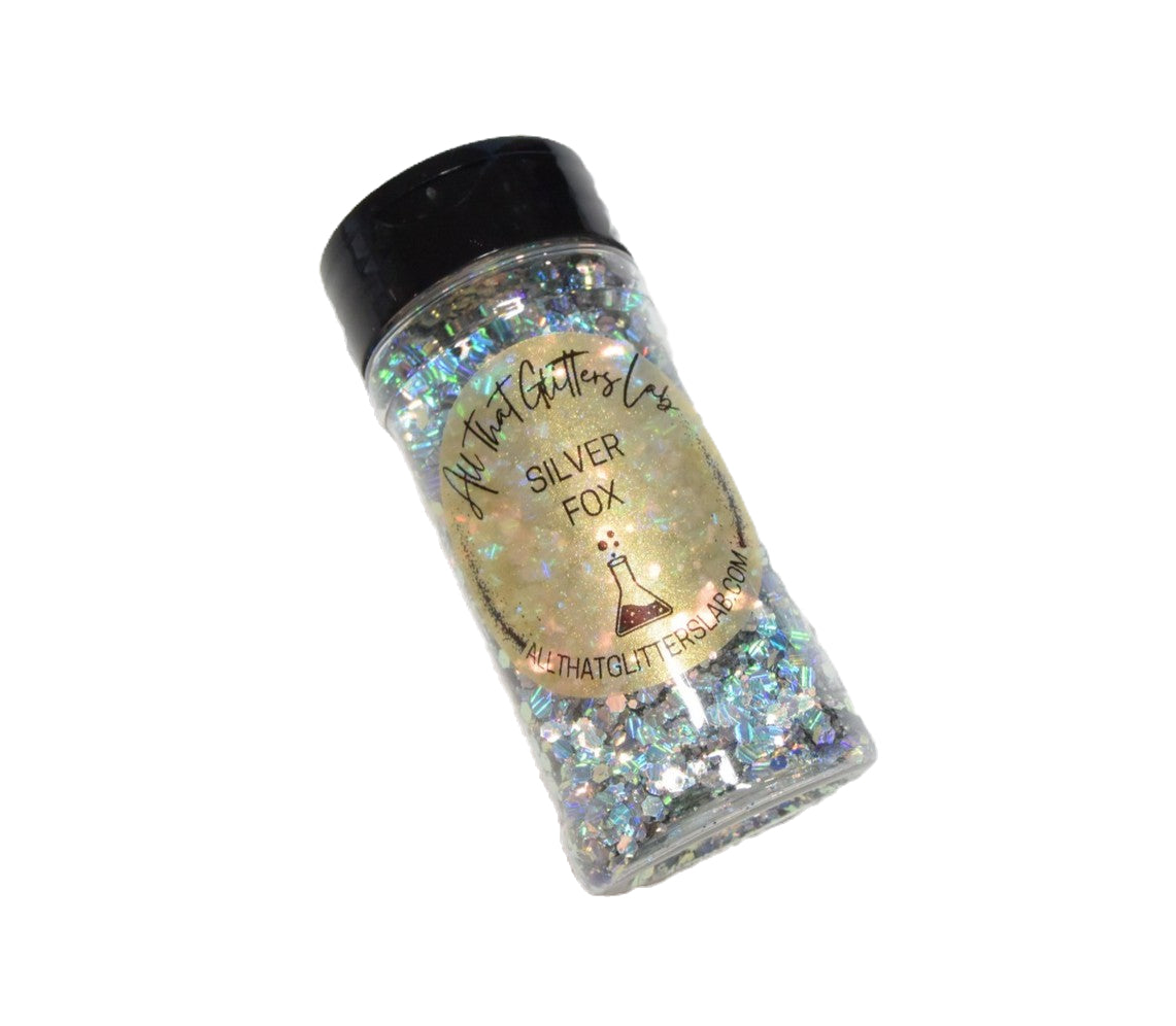 Silver Fox silver holographic chunky mix glitter