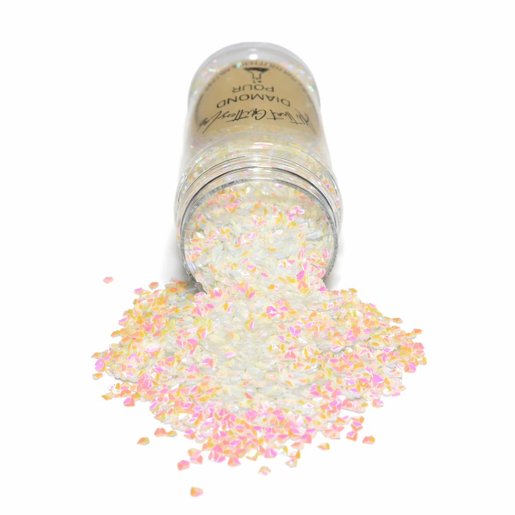 Diamond Pour white iridescent glitter