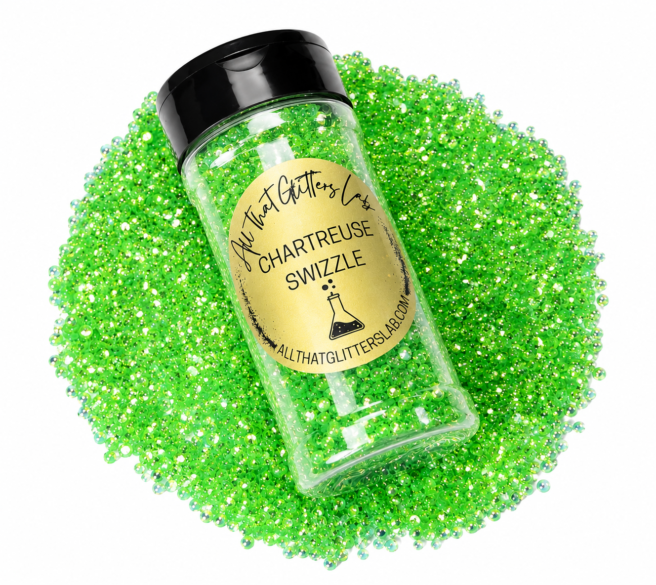 Chartreuse Swizzle green neon chunky mix glitter