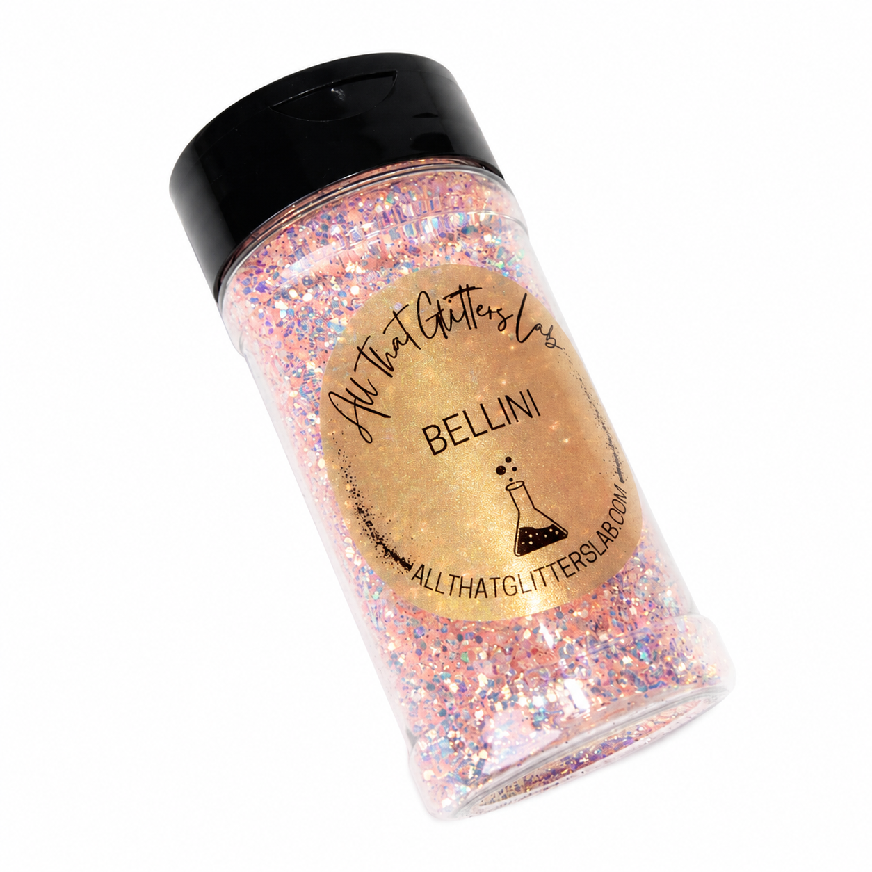 Bellini pink iridescent chunky mix glitter