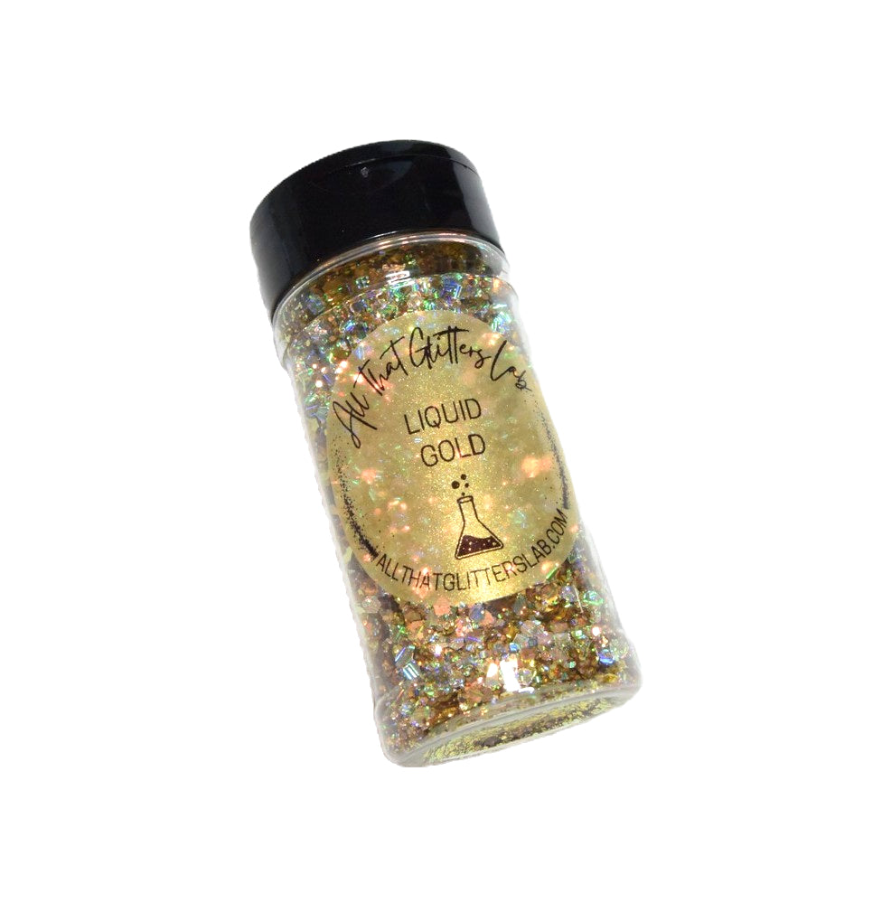 Liquid Gold gold holographic chunky mix glitter