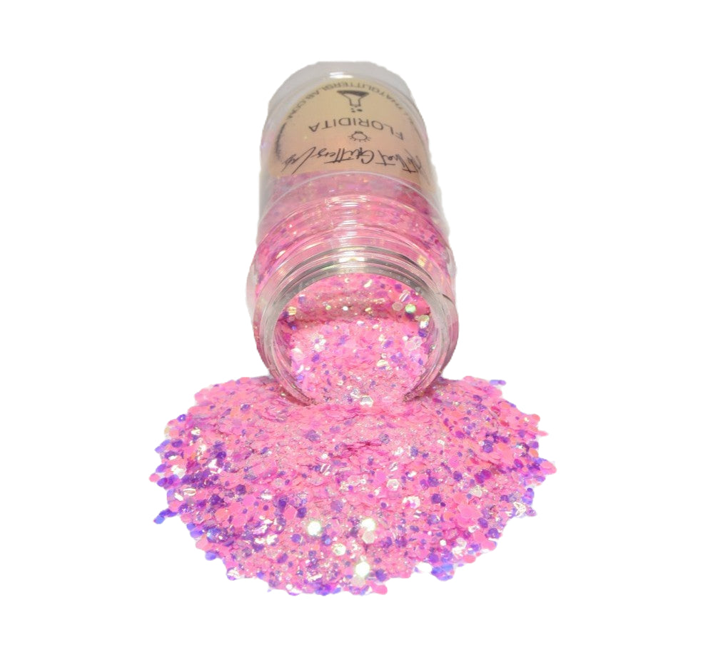 Floridita yellow glow in the dark chunky mix glitter