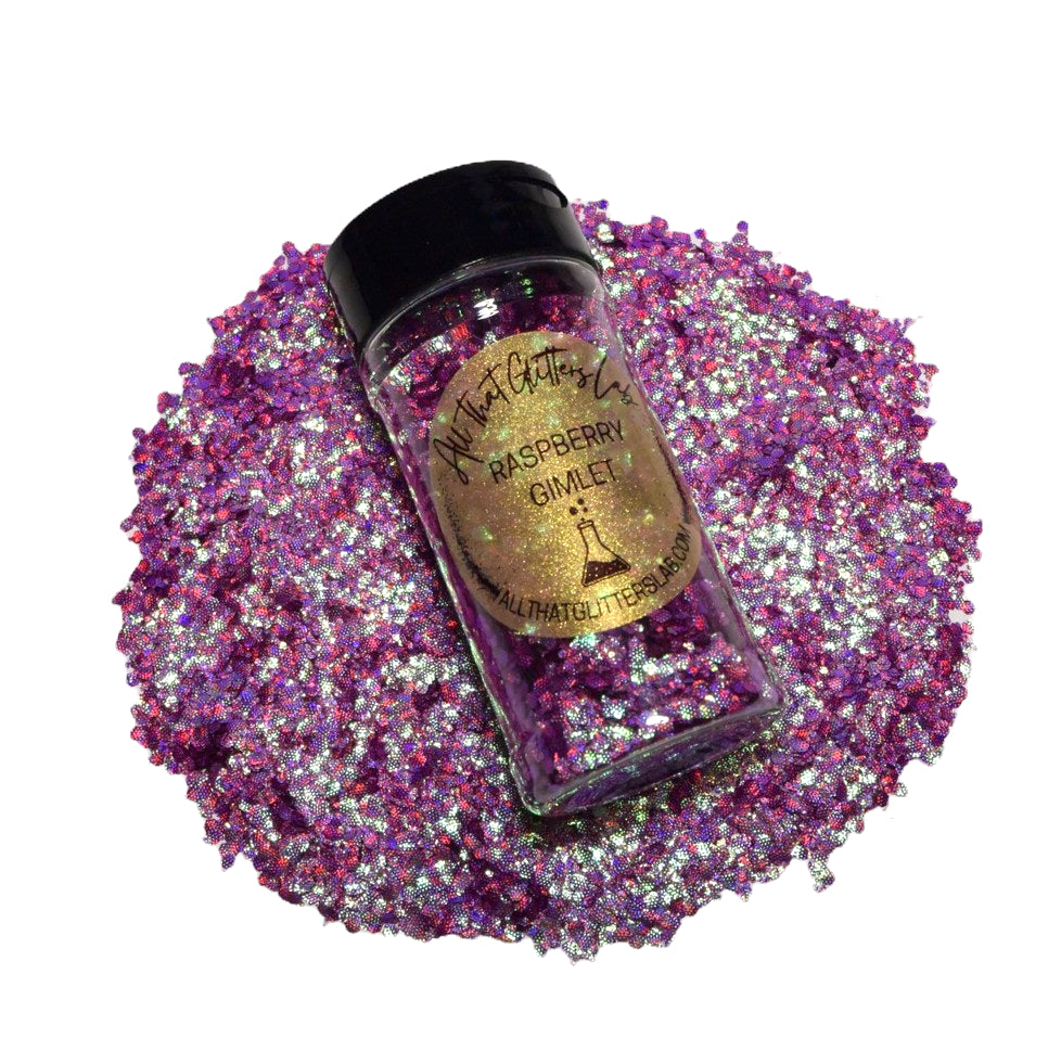 Raspberry Gimlet red iridescent chunky mix glitter