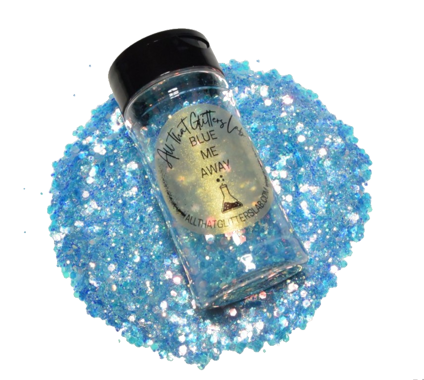 Blue Me Away blue iridescent chunky mix glitter