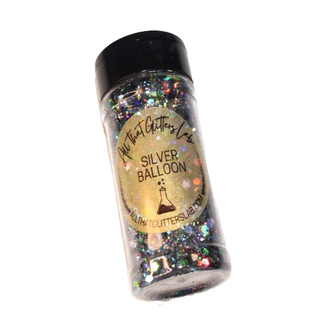 Silver Balloon glitter