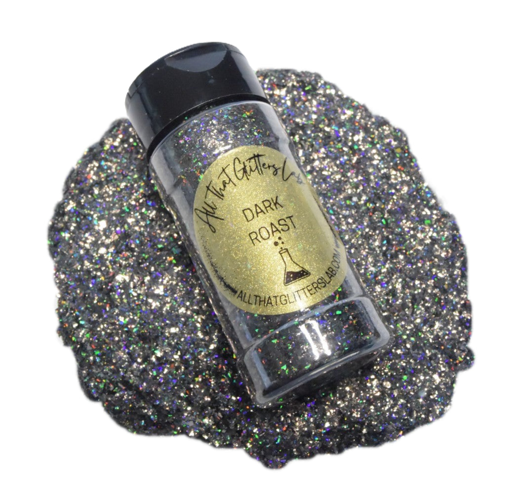 Dark Roast black holographic chunky mix glitter