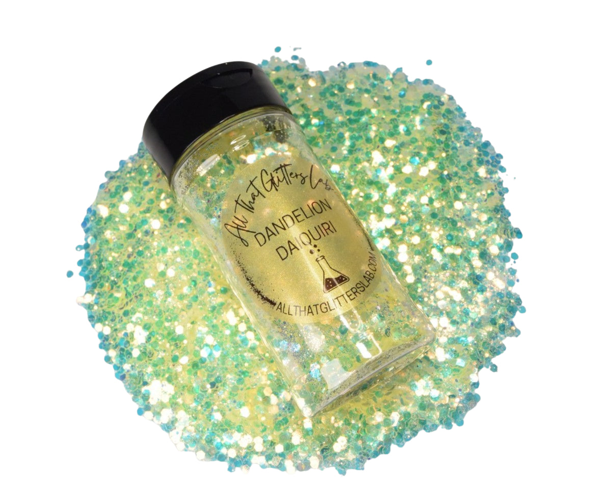 Dandelion Daiquiri yellow iridescent chunky mix glitter