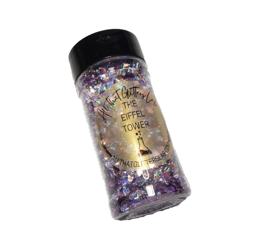 The Eiffel Tower purple holographic chunky mix glitter