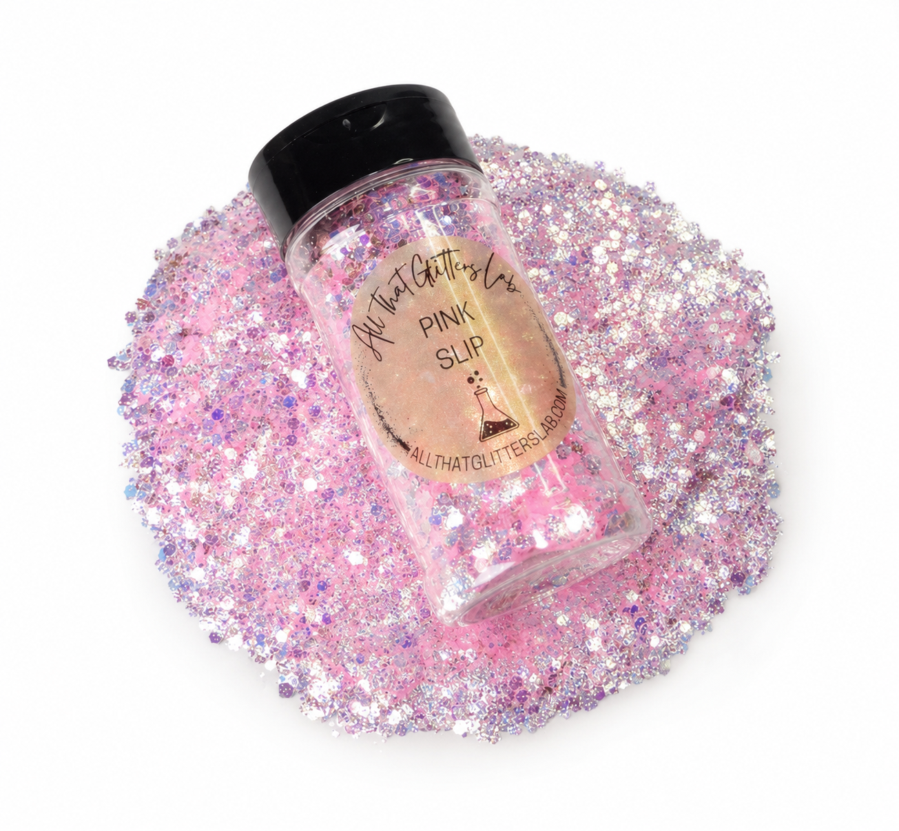 Pink Slip pink iridescent chunky mix glitter