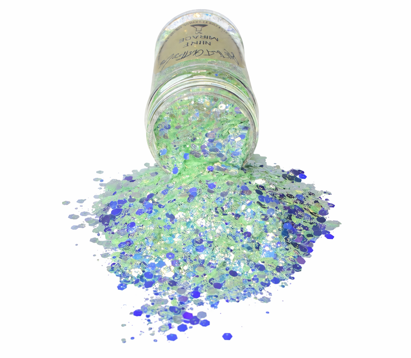 Mint Mirage green iridescent chunky mix glitter