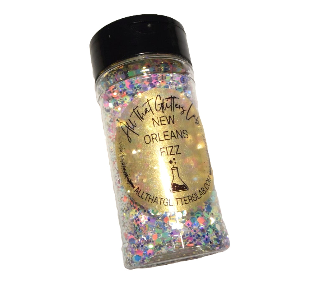 New Orleans Fizz white high flash chunky mix glitter