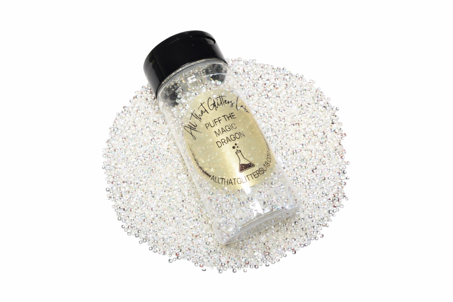 Puff The Magic Dragon white iridescent chunky mix glitter