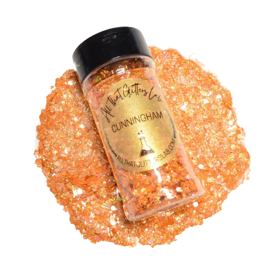 Cunningham orange holographic chunky mix glitter