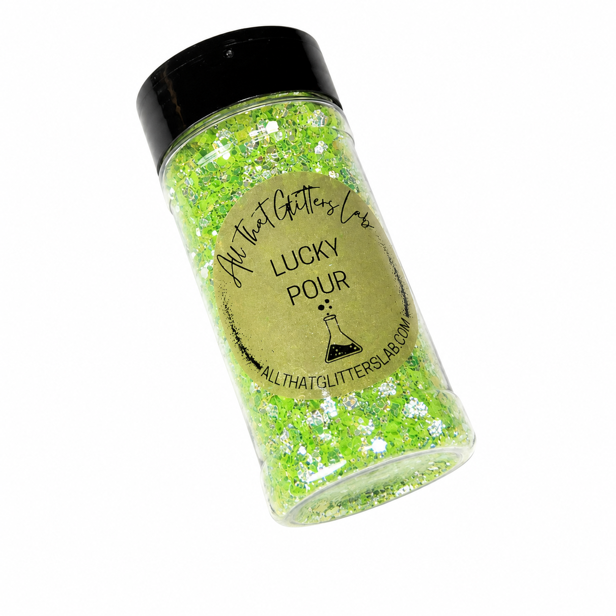 Lucky Pour green iridescent chunky mix glitter