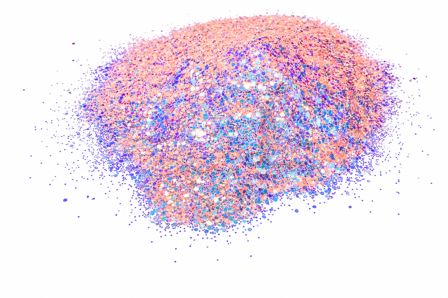 Bellini pink iridescent chunky mix glitter