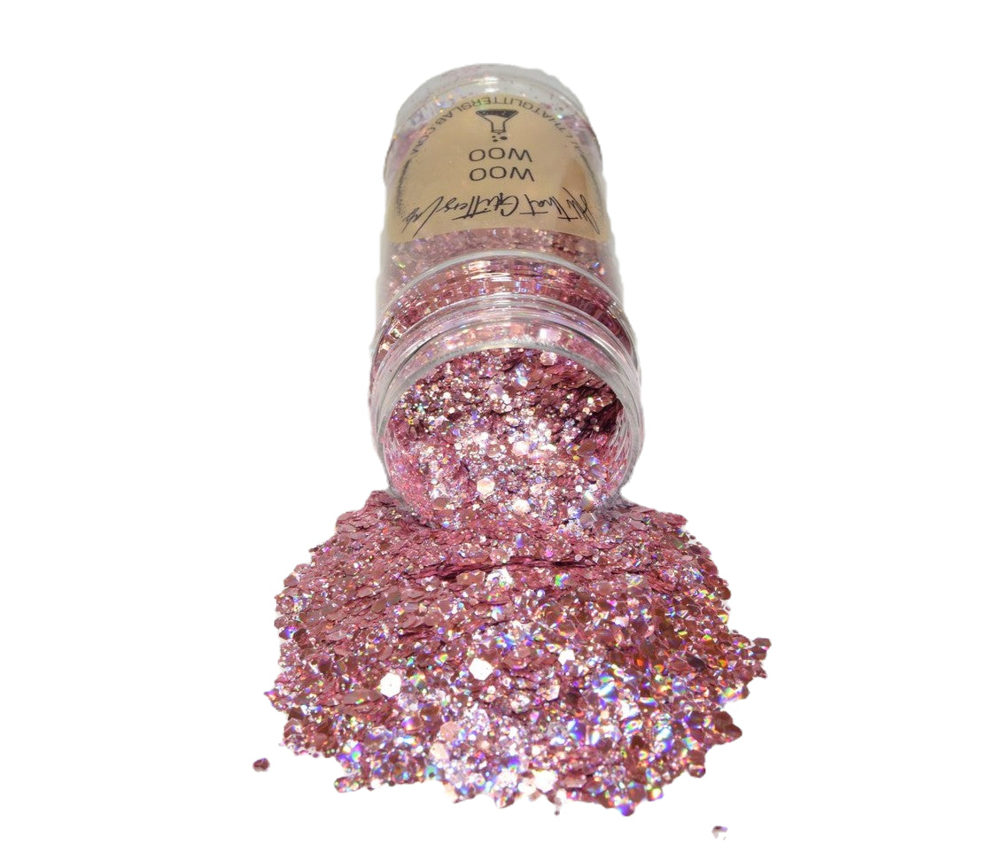 Woo Woo pink holographic chunky mix glitter