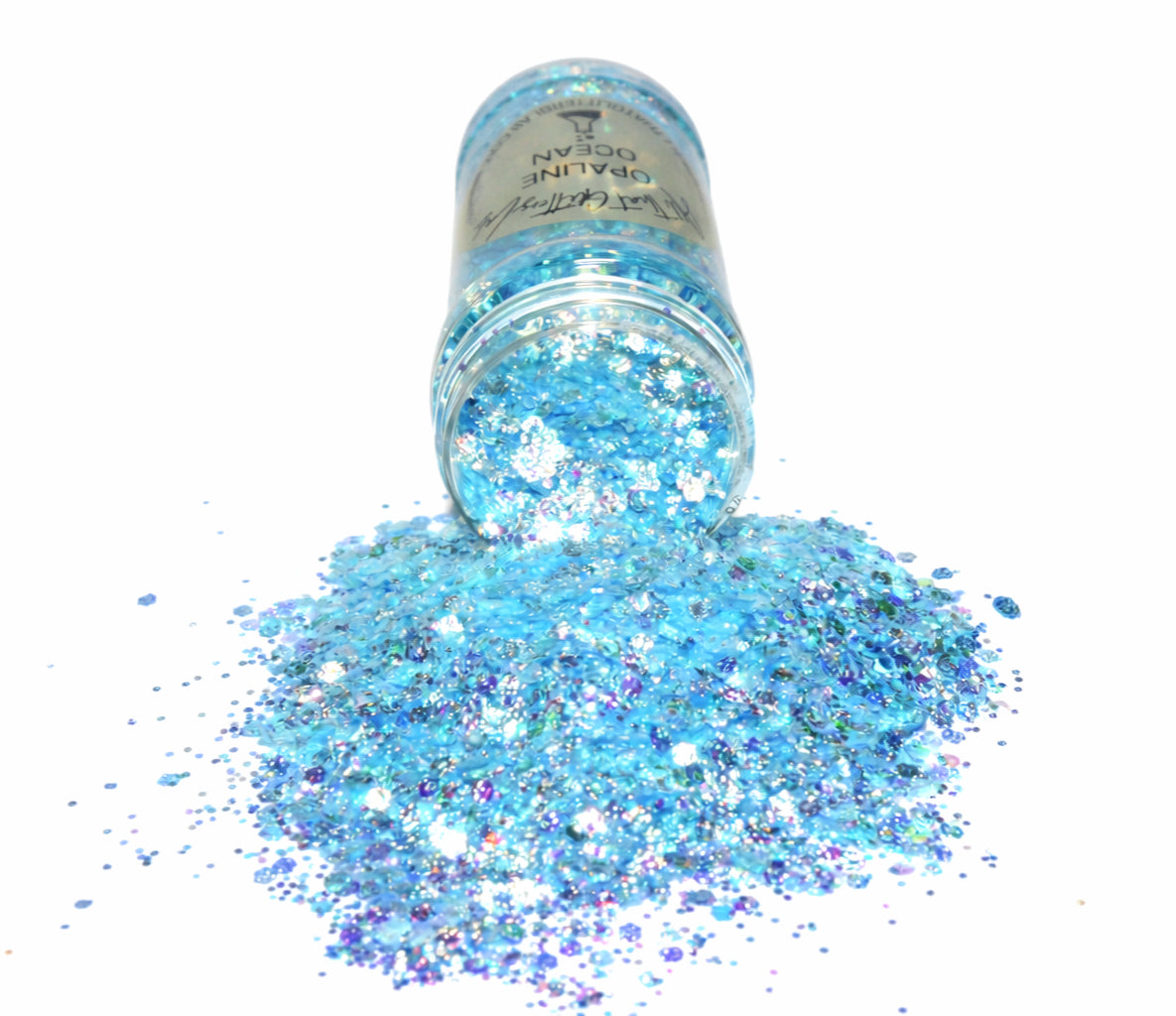 Opaline Ocean blue iridescent chunky mix glitter