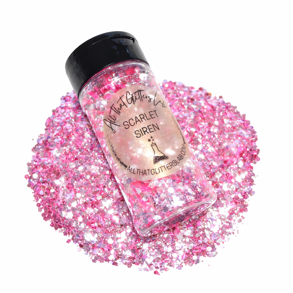 Scarlet Siren pink iridescent chunky mix glitter