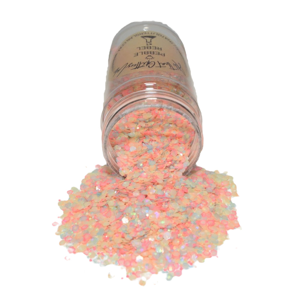 Pebble Rebel yellow glow in the dark chunky mix glitter