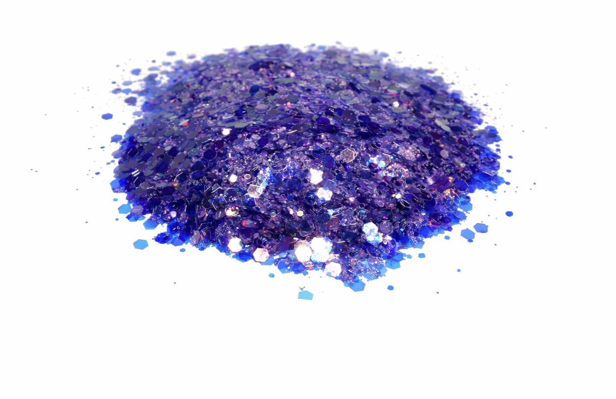 Blackout Berry purple iridescent chunky mix glitter