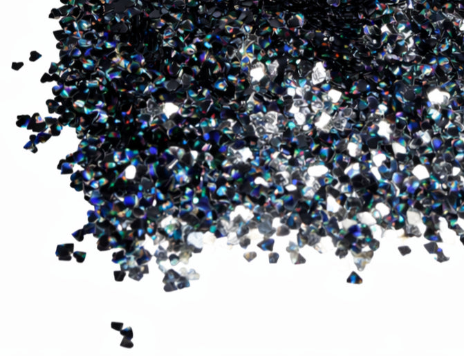 Holographic Black Hearts black holographic glitter