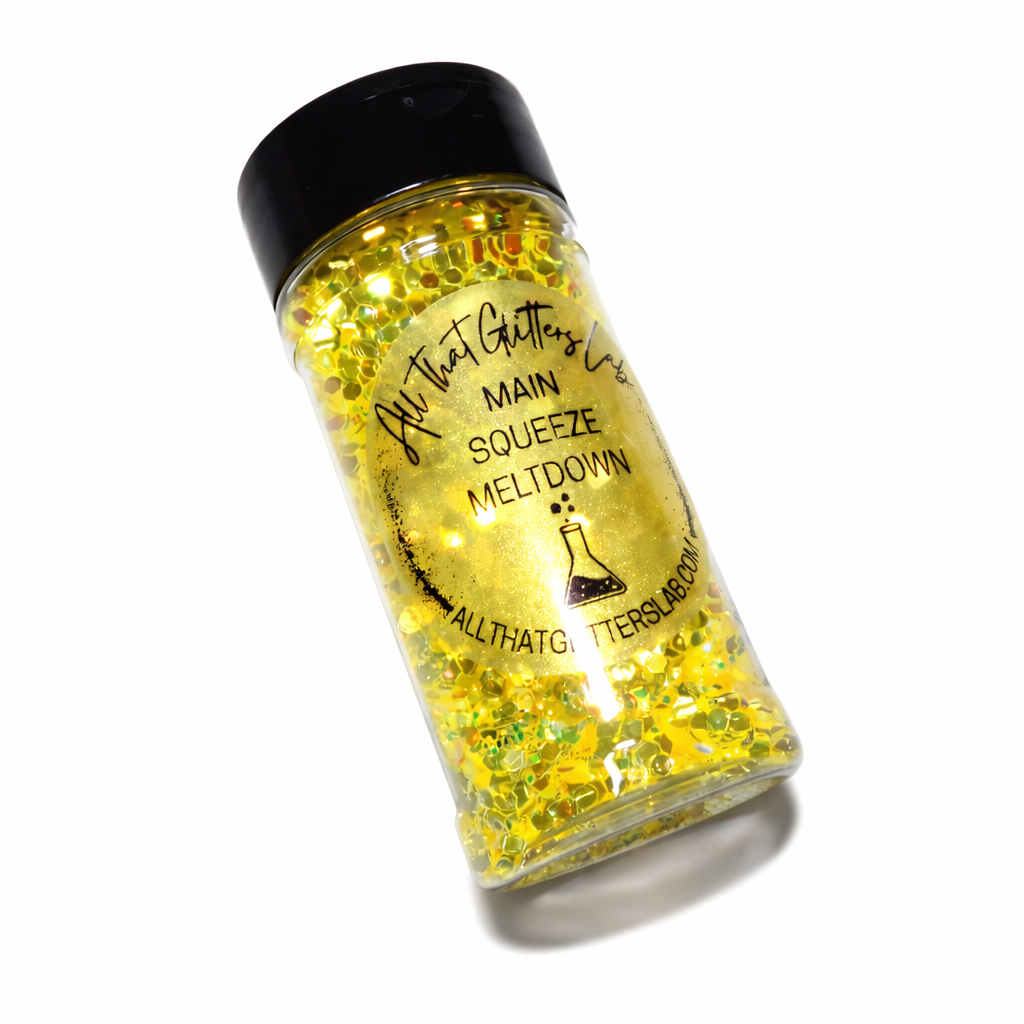 Main Squeeze Meltdown yellow iridescent chunky mix glitter