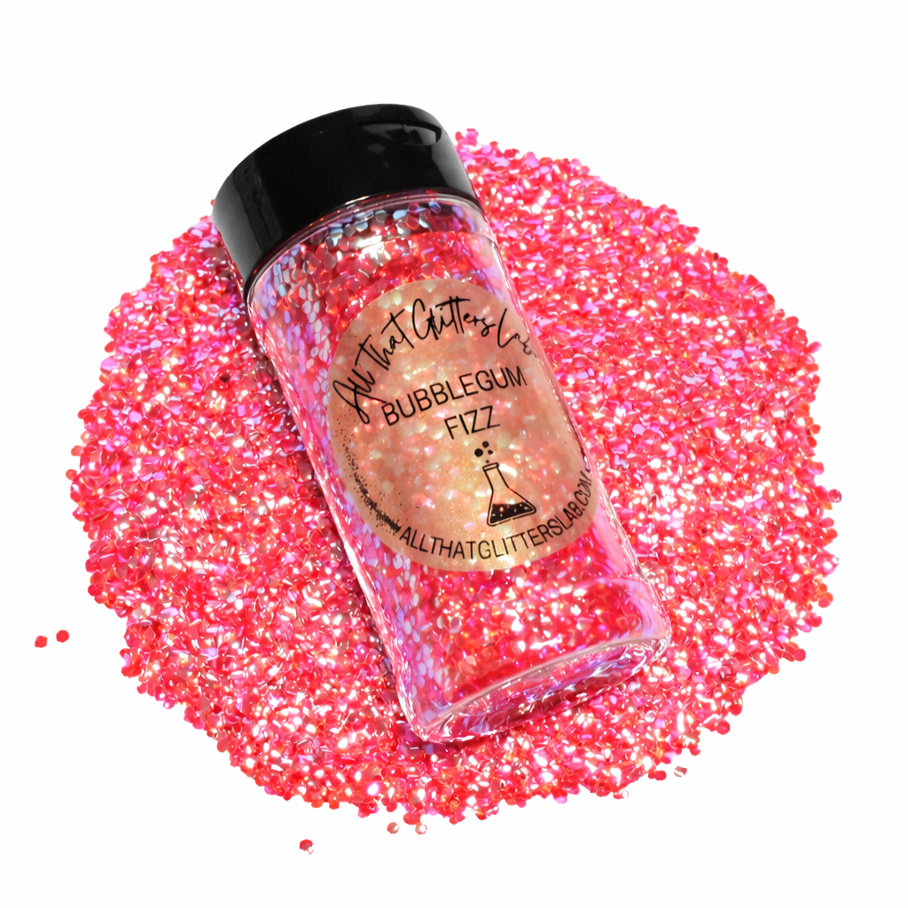 Bubblegum Fizz pink iridescent chunky mix glitter